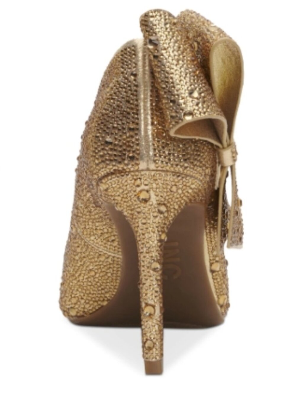 INC Gold Bow Detail Embellished Pointed Toe Stiletto Pumps — Size 9.5, NWT - Picture 5 of 5